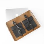 Buckle Laptop bag Brown & black - Image 5